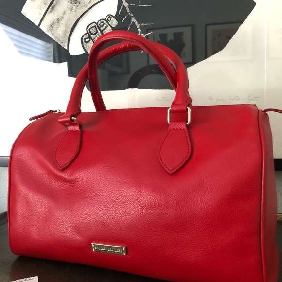 Brooks brothers red leather satchel
